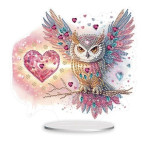 Алмазна мозаїка на підставці 20*24см Никитошка №202 Сова з серцями