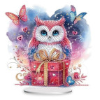 Алмазна мозаїка на підставці 20*24см Никитошка №203 Сова з подарунком