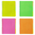 Зошит на спіралі В5 120арк Buromax пласт обкл 3 розд. Neon кл. BM.24359911-**