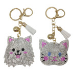 Брелок м'який Стрази Киця 7см №135-16