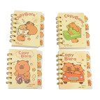 Блокнот на спіралі 9*10,5см 77арк Оопт 4 розділа Капібара, асорті 103-28