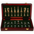 Шахмати Gold Knight металеві фігури зол/срібл , дерев дошка 30*30см 3672