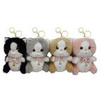 Брелок м'який плюшевий Киця 12см бант з підвіскою Хутро (мех), асорті №8046