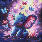 Алмазна мозаїка по номерам на холсті 30*30см Идейка АМО8235 Безтурботний слоник