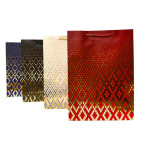 Пакет подарунковий паперовий 18*23*10см з фольгою, Ромби 913-S