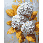 Картина  по номер. на холсті 40*50см Идейка КН3310 Золота гортензія, з фарбами металік