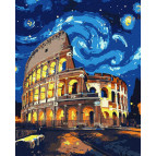 Картина  по номер. на холсті 40*50см Идейка КН3668 Ніч у Римі