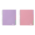 Зошит на спіралі В5 120арк Buromax пласт обкл 3 розд. Pastel кл. BM.24355912-**