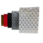 Пакет подарунковий паперовий 17,5*24*8см з фольгою Ромб 120-24-S