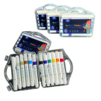 Маркер акриловий Acrylic Marker набір 12шт Павич 0003-12 трикутні, у пластиковому футлярі