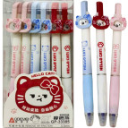 Гелева ручка Пиши-стирай Aodemei 0,5мм Hello Cat, автомат пише синім GP-33385 ігольчатий накінечник