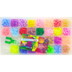 Набір плетіння гумками Rainbow Loom 1200шт. + гачок + рогатка + аксесуари 26,5*13,5см №185