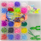 Набір плетіння гумками Rainbow Loom 500шт. + гачок + рогатка + аксесуари 22*22см ячейки ведмідь №220