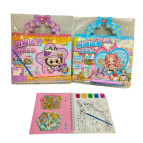 Румбокс 3D наліпки в блокноті 2 листа 23*19см 3D Rooms + розмальовки з фарбами, Мікс асорті CS-015