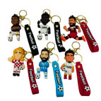 Брелок гумовий Футболіст 8см зі стрічкою Football, асорті №DD254