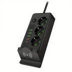 Фільтр живлення, подовжувач 4usb1c+3 розетки+беспровідна зарядка 3м SLM-1080/83047
