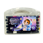 Маркери Glitter Color набір 12шт Глітер 3301-12 пласт. бокс