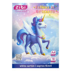 Картон білий А4 10арк ZiBi KIDS Line UNICORN 230г/м ZB.1990-07