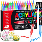 Маркер акриловий Acrylic Marker набір 48шт 2025-48 на водній основі у пластиковому футлярі (боксі)