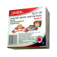 Папір для нотаток-куб КОЛЬОРОВИЙ 400арк 85*85мм проклеений SKIPER МІКС 1361/2322