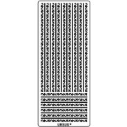 Наклейка скрапбукинг URSUS 10*23см Орнамент-бордюр, Срібло UR-59110037