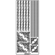 Наклейка скрапбукинг URSUS 10*23см Цепочка, уголки витиеватый, Срібло UR-59110041