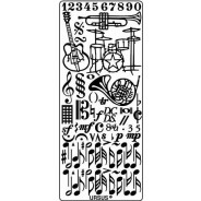 Наклейка скрапбукинг URSUS 10*23см Муз инстр и ноты, медний UR-59120021