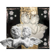 Фігурка гіпс для декор панно АНГЕЛЫ БЛИЗНЕЦЫ 8см Б-А6