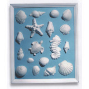 Фігурка гіпс для декор панно набір МОРСКИЕ РАКОВИНЫ 20предм Б-М