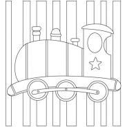 Картина по конт. на холсті+фарби 1 Вересня 20*20см ПАРОВОЗИК 950384