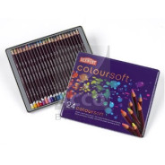 Олівці набір 24кол Derwent Coloursoft в мет.кор.D-0701027