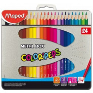 Олівці кольорові 24кол. MAPED в мет коробці 832016
