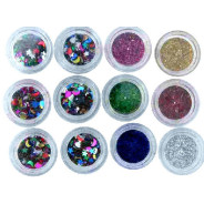 Блискітки набір HS 12кол в пласт футл 61481/61482/61483