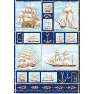 Декупажна карта 50*70см Вітрильники М7100015