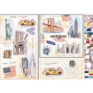 Декупажна карта 50*70см с металич ефектом 99244 Нью-Йорк