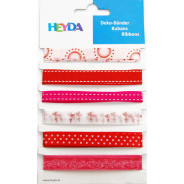 Набір стрічок з тканини 'Любов', 6 шт., 0,6-1,2см, 90см, Heyda