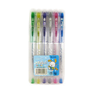 Гелеві ручки FEIFEI набір 6шт з блискітками M(NB)-1038-6