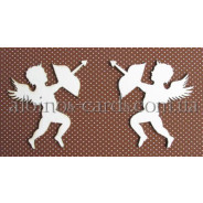 Висічка з білого картону Albinos Янголи 2шт. 6*6см АЛБ-000031