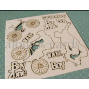 Висічка з білого картону Albinos Екстрім набір+підписи (от1*2см до 5*10,5см) АЛБ-000252