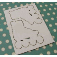 Висічка з білого картону Albinos Ролики №2 2шт. 5*5,5см АЛБ-000274