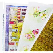 Декупажна карта 50*70см с металич ефектом 99317 Блакитна Арабеска