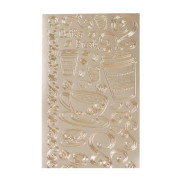 Наклейка скрапбукинг JEJE 10*23см Час пити каву Золота