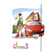 Папка А4 на гумках пластик LEO 'City girls' L6010