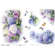 Декупажна карта рисова 50*70см 92020 Гортензія