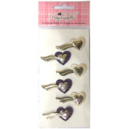 Прикраси для скрапбукінга самокл. EnoGreeting HM-000-04 Серця металеві 6шт