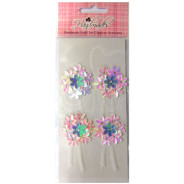 Прикраси для скрапбукінга самокл. EnoGreeting HM-000-09 Квіти зі стразами 4шт