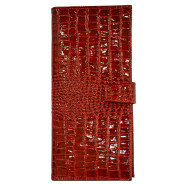 Визитница кожаная Canpellini на 80 визиток 500-18 Кроко бордо лак