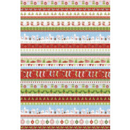 Папір для скрапбукінга Heyda А4 300г/м2 9451828 'Новорічні стрічки' червоний