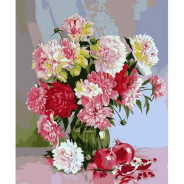 Картина по номер. на холсті 40*50см Бебилон Турбо VP117 Натюрморт з піонами