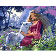 Картина по номер. на холсті 40*50см Бебилон Турбо VP438 Дитинчя єдинорога